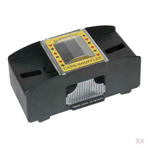 4 Piece Professional Automatic Card Shuffler Games Poker Battery Operated