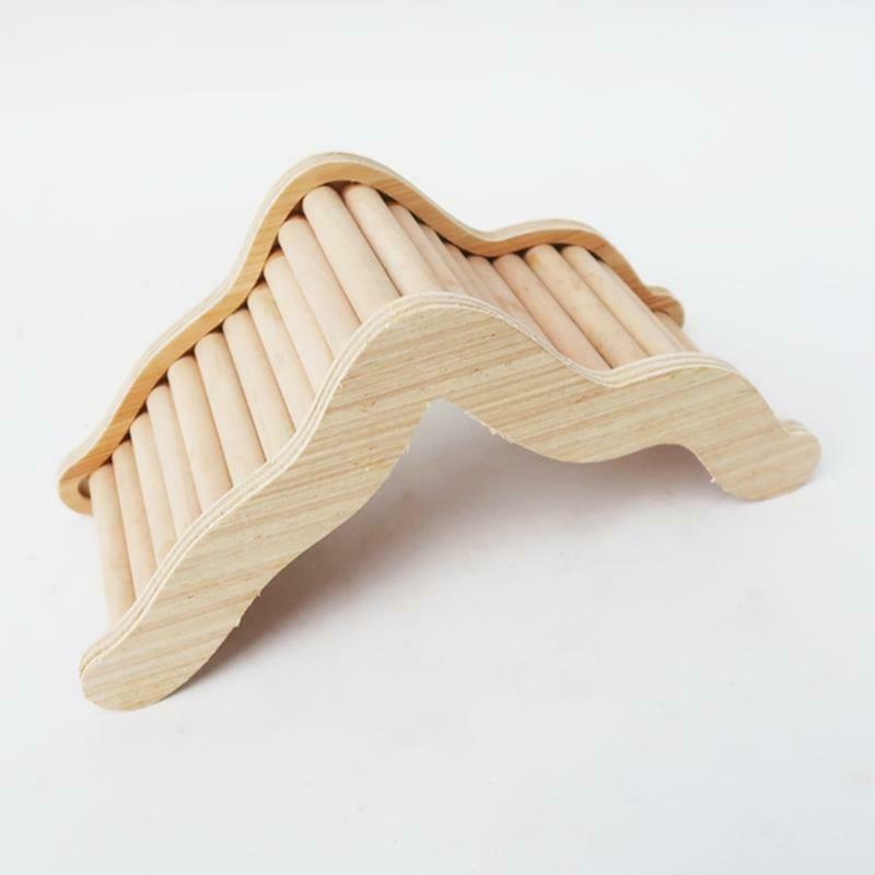 Hamster Climbing Ladder Wooden Wavy Bridge for Sugar Glider Squirrel Chipmunk