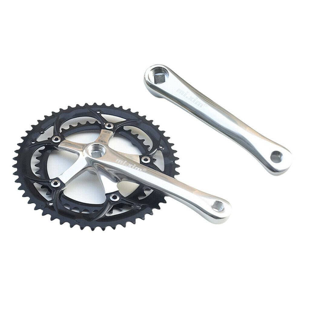 39T-53T Bike Crankset Chainring Folding Road Bicycle 130BCD 6-10 Speed Crankarms