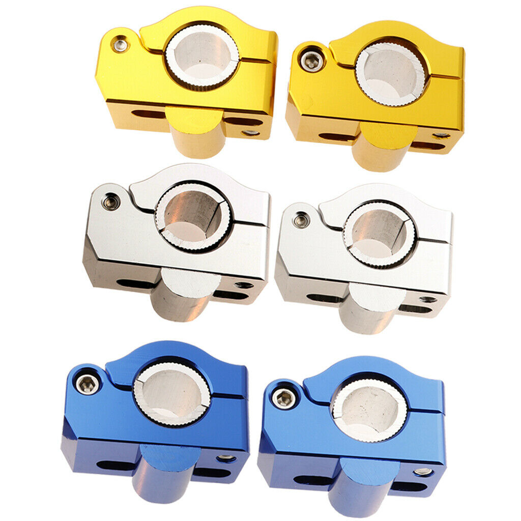 Universal 22mm CNC Motorbike Fork Tube Clip Mounts Handle Clamp Riser Blue