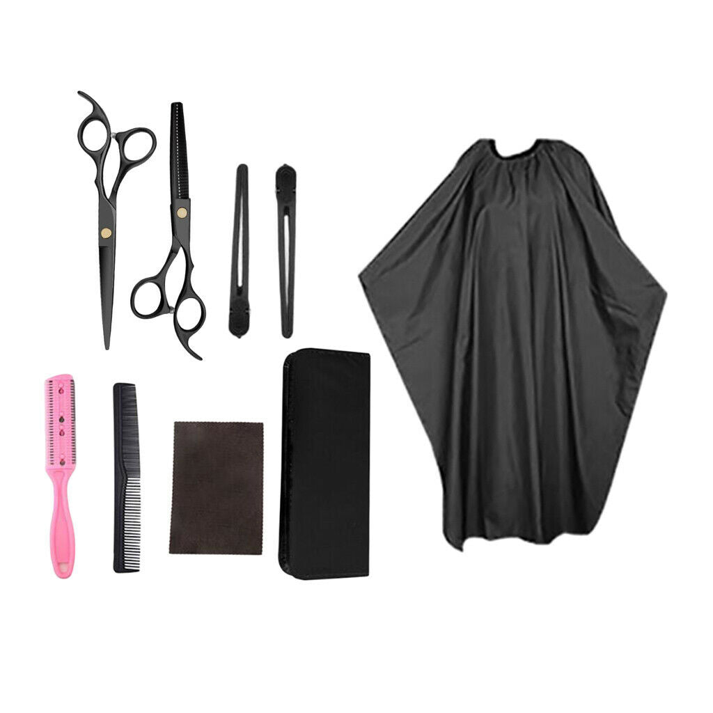Hair Cutting Scissors Set Pro Hairdressing Thinning Shears Razor Kit Haircut