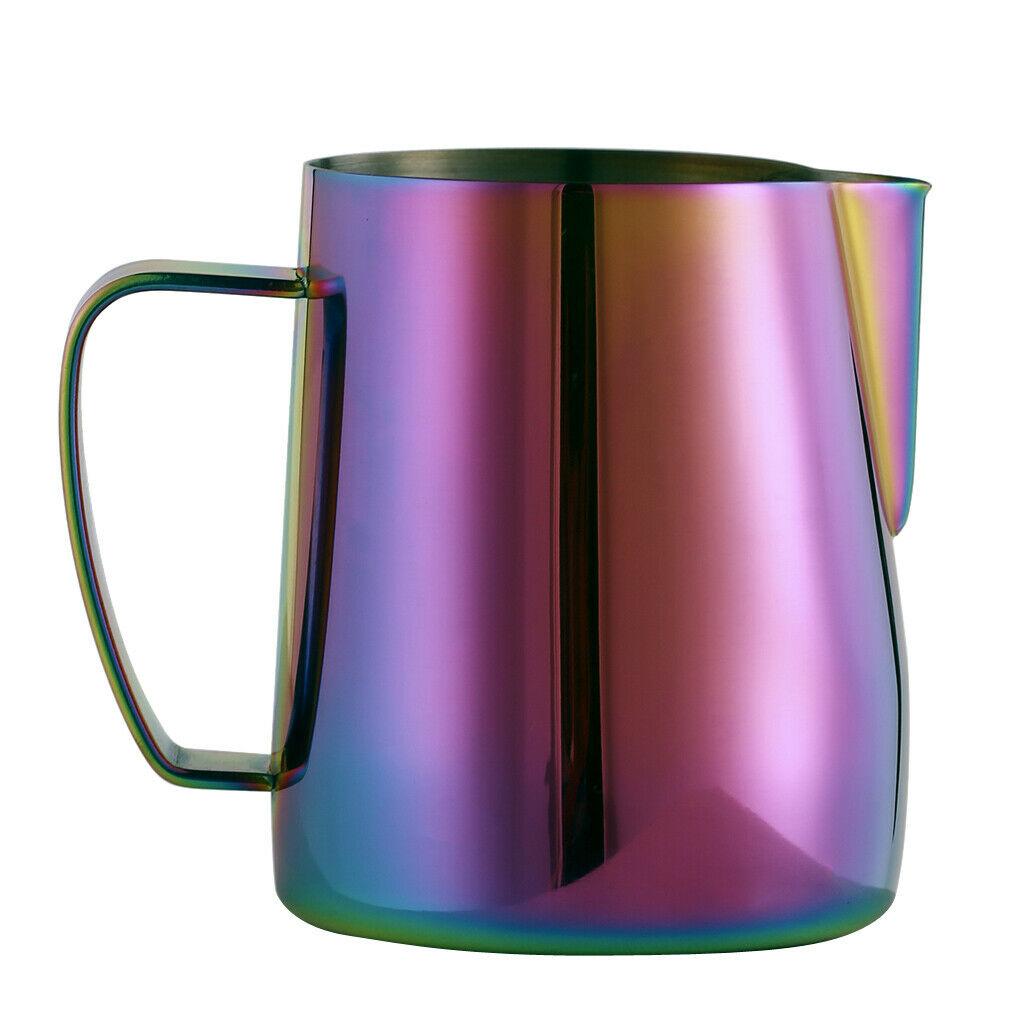 2Pcs 350ml Frothing Pitcher Stainless Steel Milk Steaming Coffee Creamer Pitcher