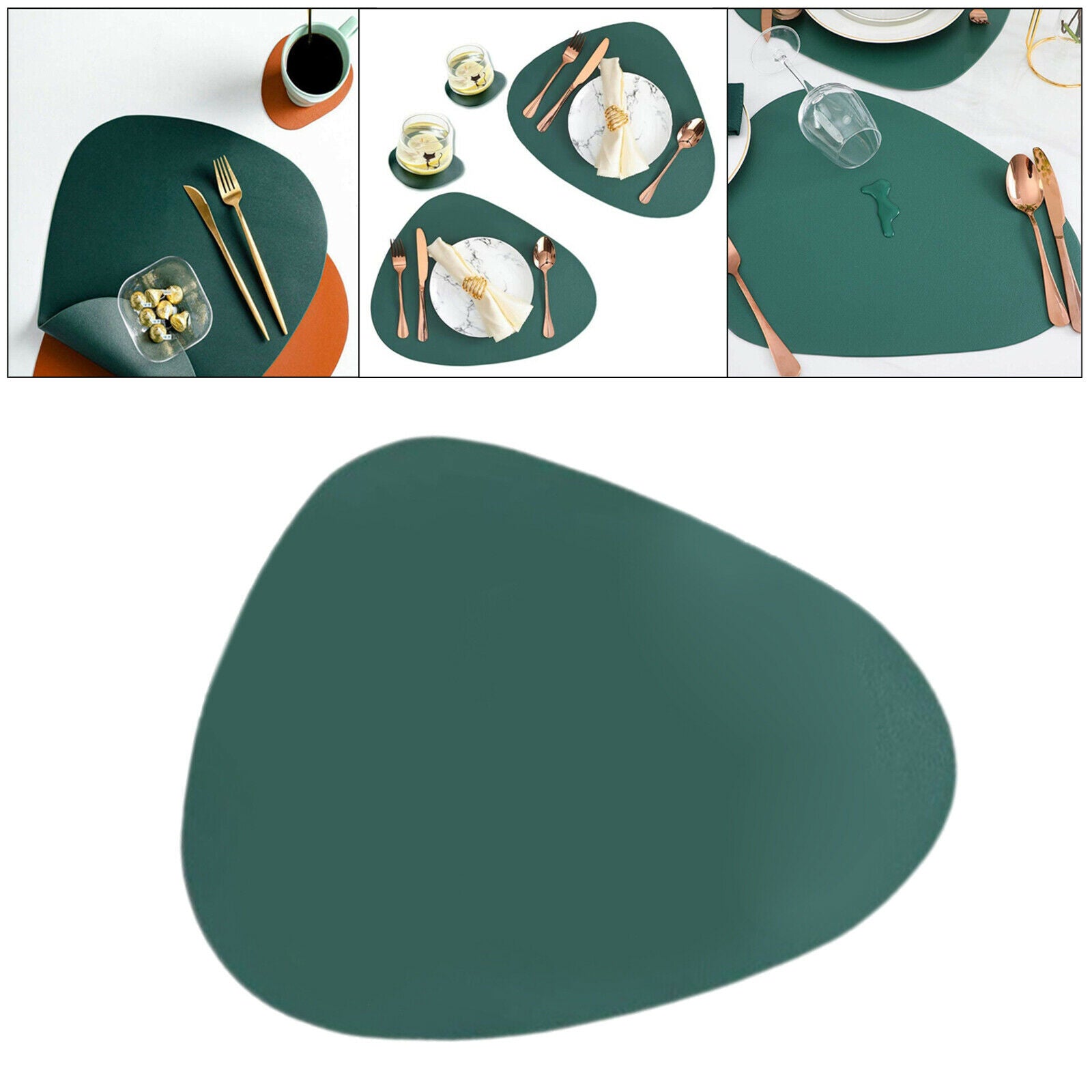 Heat Insulation PU Leather Placemat Table Mat Bowl Mat for Dining Tables