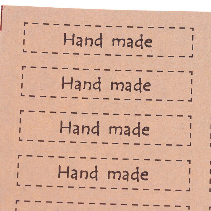 80Pcs "Hand Made" Self Adhesive Stickers Kraft Seal Paper Label Gift 1.5*.l8