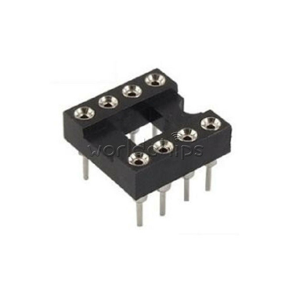 100PCS 8Pin Round IC DIP SIP Sockets Adaptor Solder Type plated machined