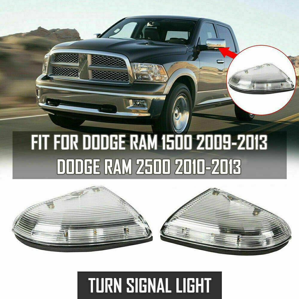 Pair For 2010-2013 Dodge Ram 1500 2009 Front Side Mirror Turn Signal Light Lamp