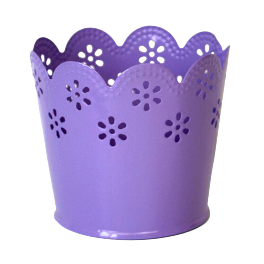 Multi-function Hollow Flower Pencil Holder Metal Desktop Organizer Barrels