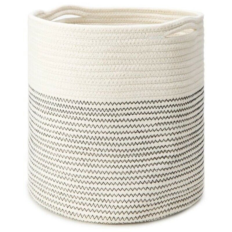 Cotton Rope Plant Basket Modern Indoor Planter Flower Pot Woven Storage OrgaQ4L9