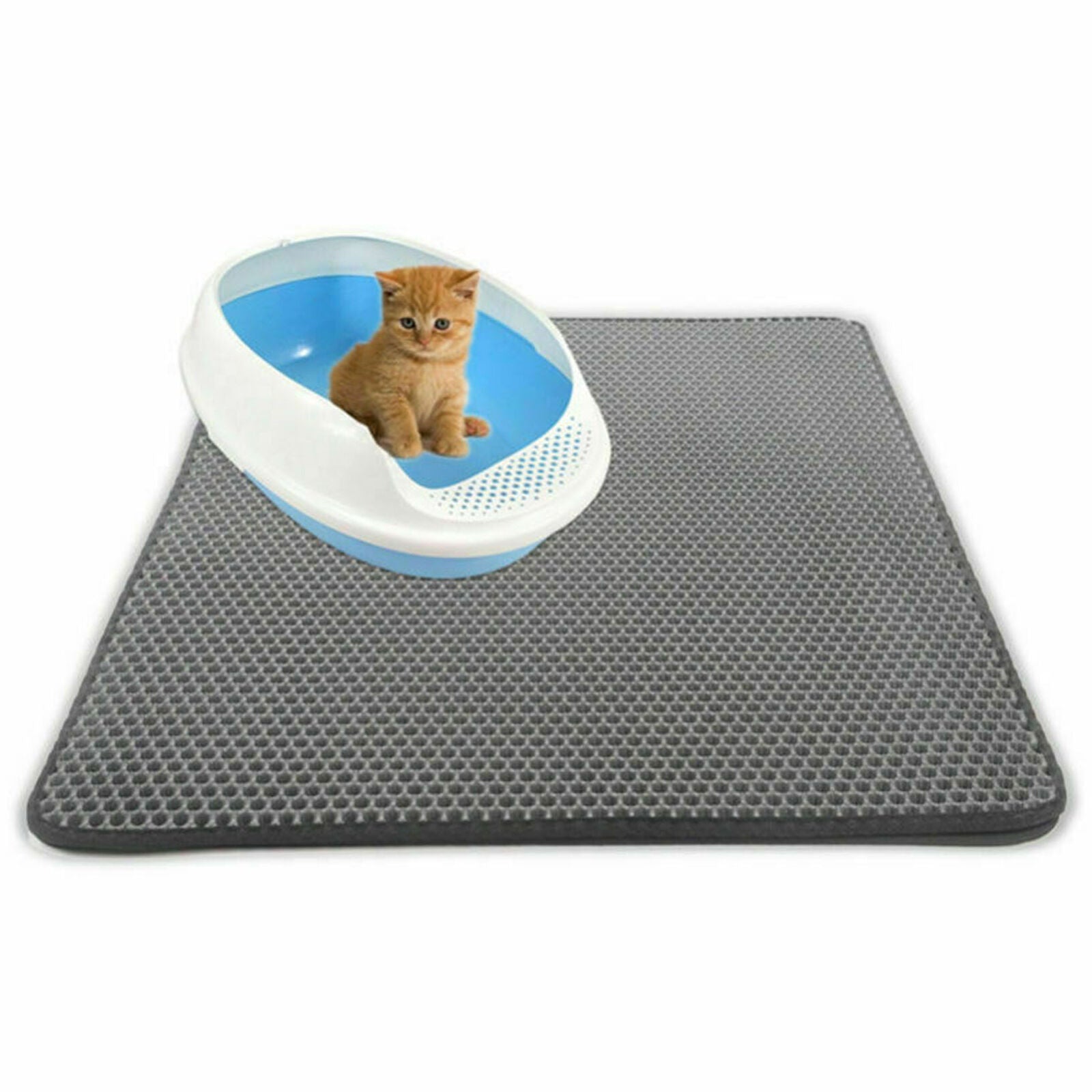 Double-Layer Cat Litter Mat Trapper Foldable Pad Pet Rug EVA Foam Rubber