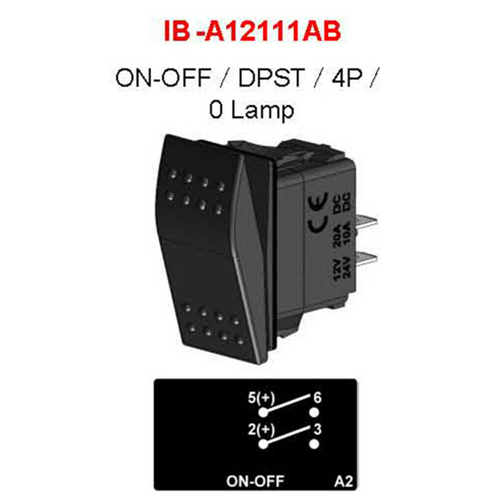 On-Off 4Pin 250V 10A DPST Latching Rocker Toggle Switch for Car Boat Yacht
