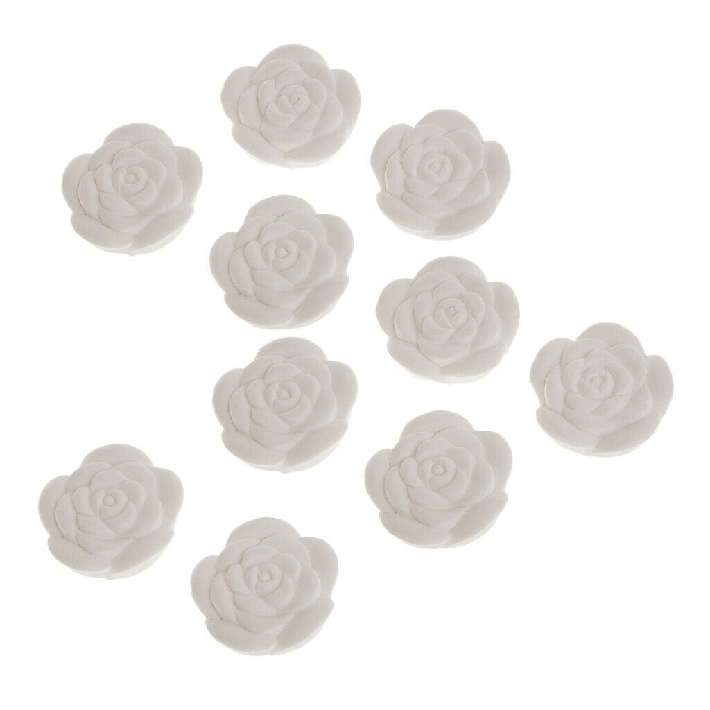 Lots 10 White Rose Flower Essential Oil Diffuser Home Scents Stones Party