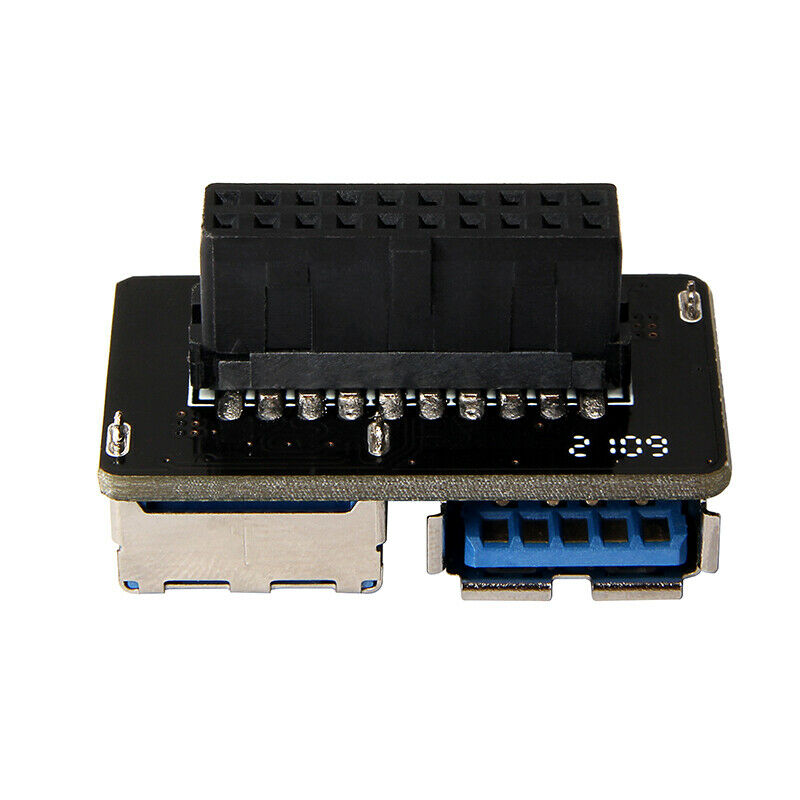 Motherboard USB3.0 19/20pin to left and right USB3.0 A female interface adapter