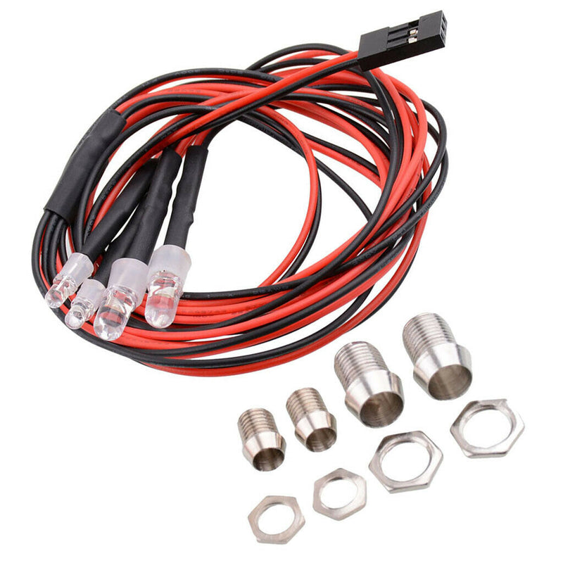 4 LED Headlight Taillight for 1/5 1/8 1/10 1/12 1/16 RC Car DIY Accessories 3mm
