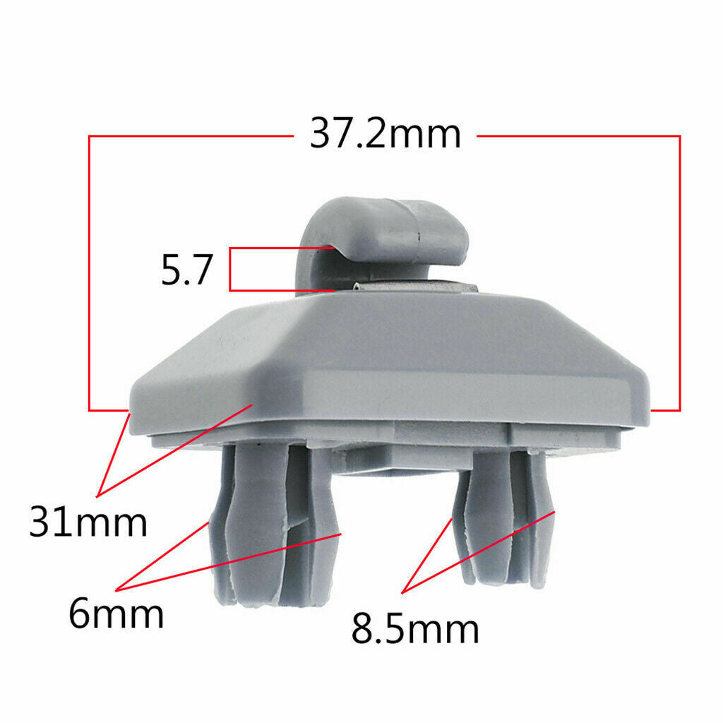 2x Gray Inner Sun Visor Clip Fits Audi A3 A4 A5 Q5 A7 B6 B7 B8 S4 S5 #8U0857562A