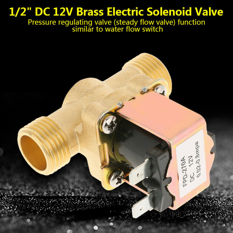 Normally Closed Water Valve Dc12V Full Copper External Thread Solenoid Valve