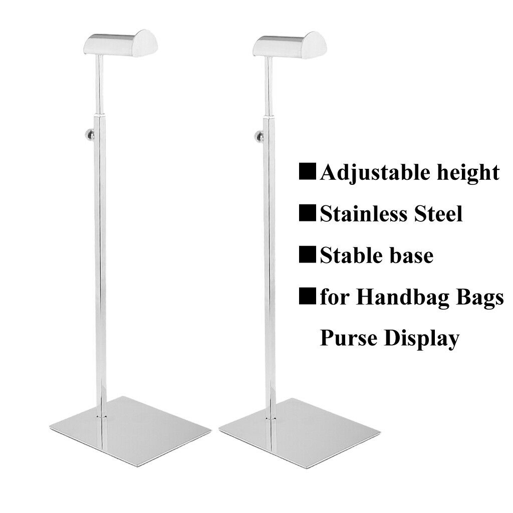 Pack of 2 Polished Counter Adjustable Height Handbag Bag Purse Display Stand-