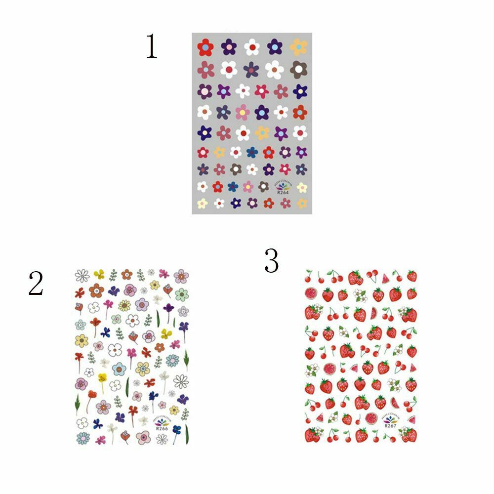 Easy To Use Women Strawberry And Flowers Nail stickers Spring/Summer Decoration