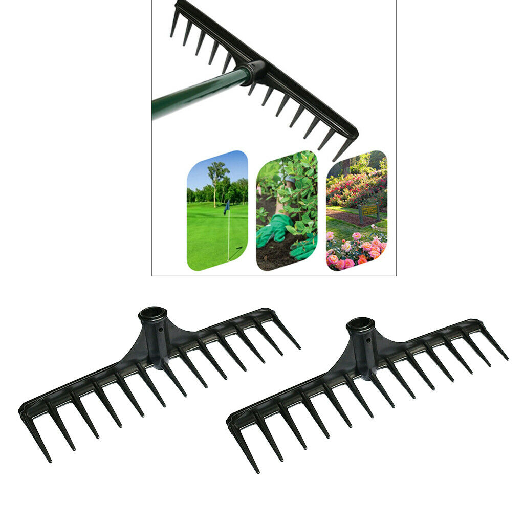 2x Sand Bunker Rake Golf Leaves Rake Head Club Rest Tools Leaf Head Kits