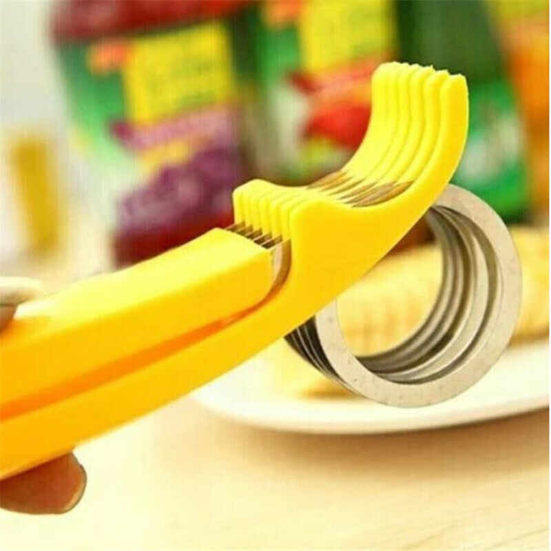 Stainless Steel Banana Cutter Fruit Vegetable Sausage Slicer Salad Sundaes To SJ