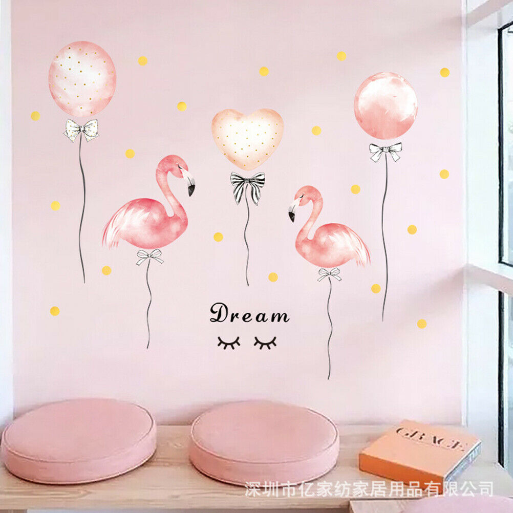 50*70Cm Flamingo Balloon Pink Home Decor Diy Self-Adhesive Wardrobe Stick.l8