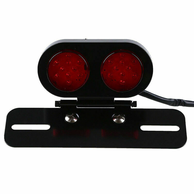 LED License Plate Holder Bracket Brake Tail Dual Light Fit For Pit Bike ATV Red
