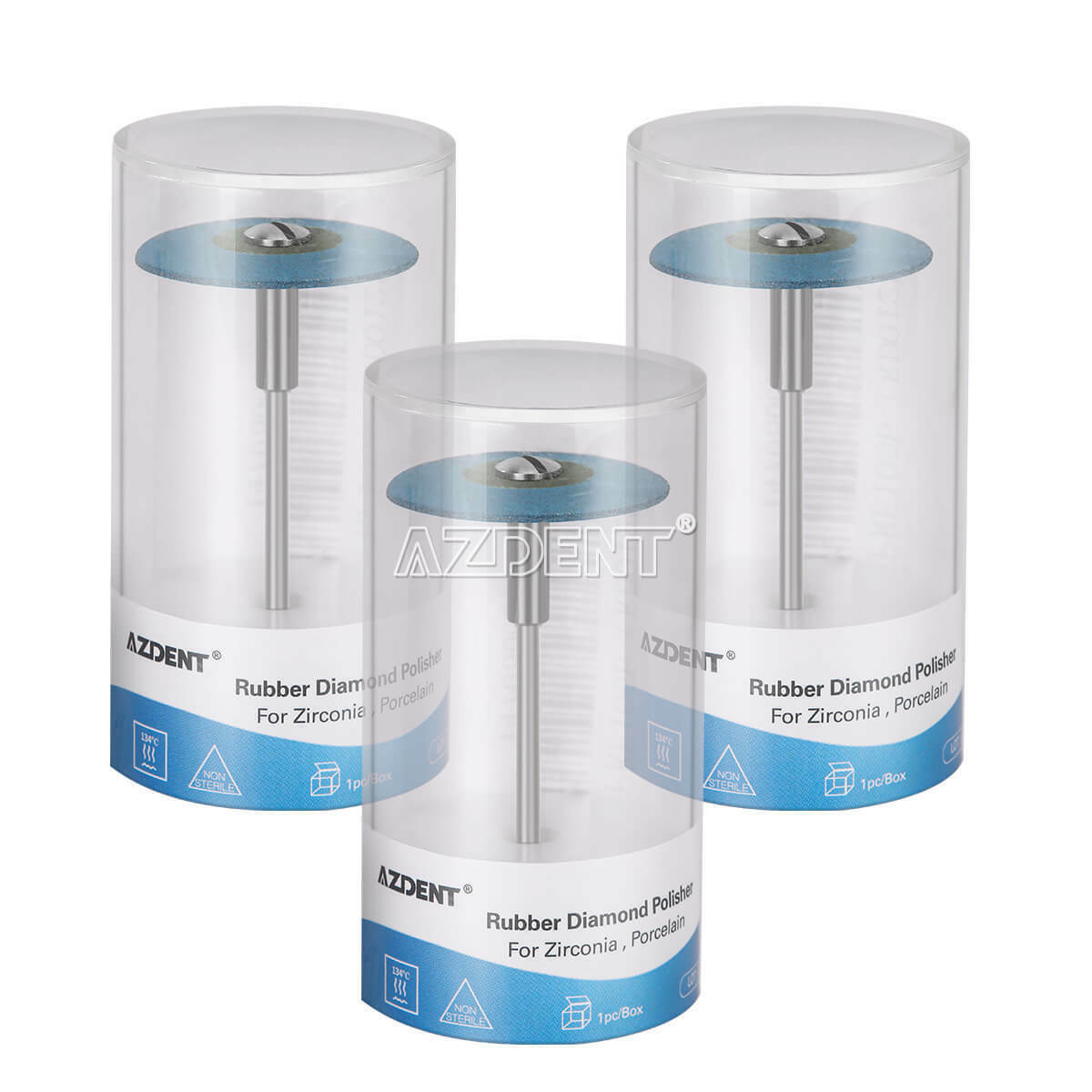 10X Dental Rubber Diamond Polisher for Zirconia Porcelain Medium coarse