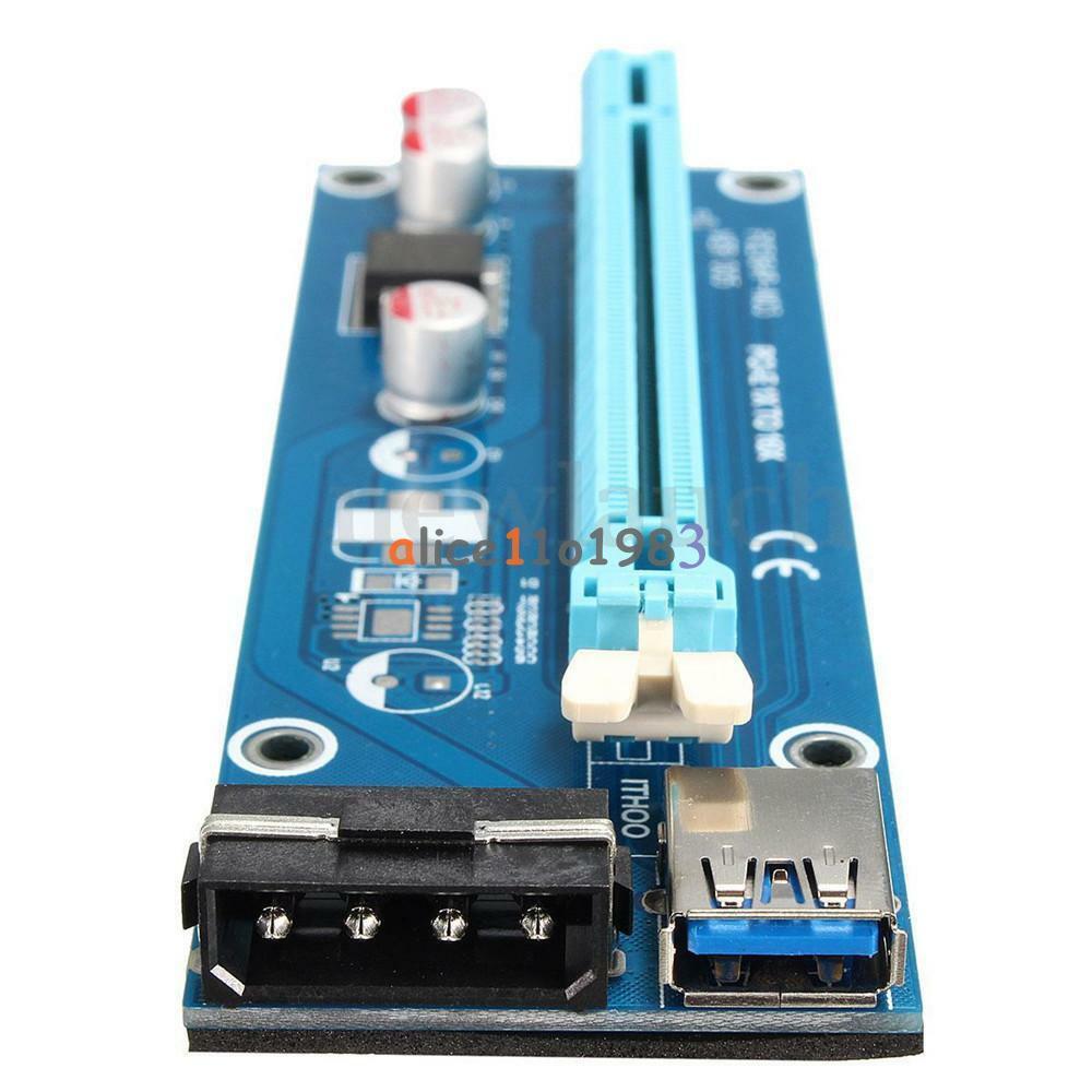 USB 3.0 PCI-E 1x to 16x Powered Extender Riser Adapter Card w/ Cable for Bitcoin