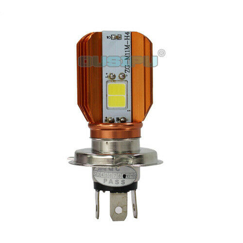 1 Pc 12V White 6000K H4 Motorcycle  Headlight 2000Lm High Beam/1800Lm Low Beam
