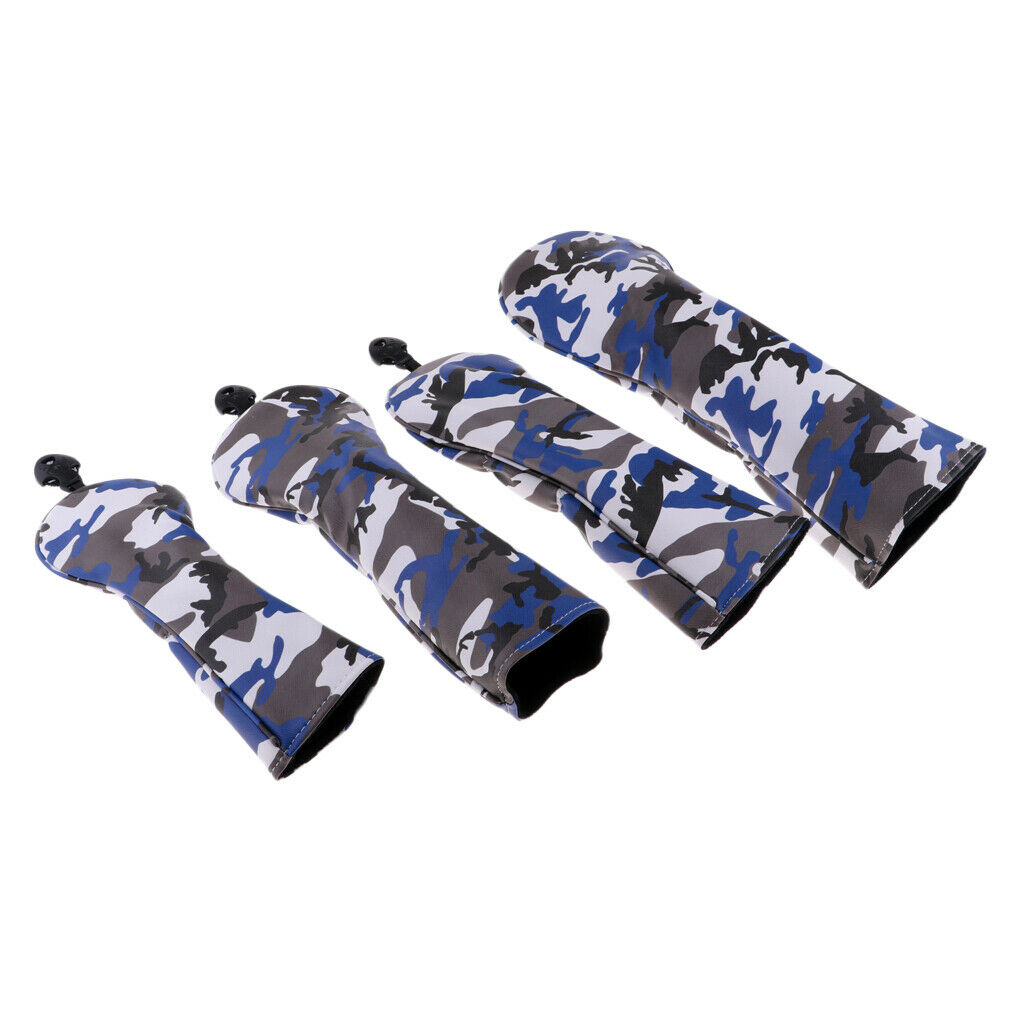 Waterproof Driver Woods Head Cover Protector Club Cover with Interchangeable No.