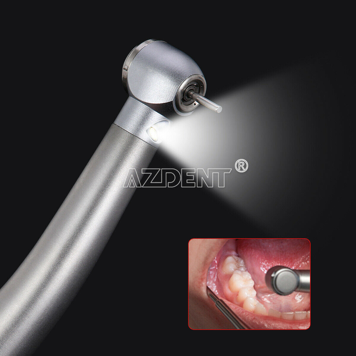 5 X Dental LED E-generator High Speed Ceramic Push 4 Spray Handpiece 2Holes