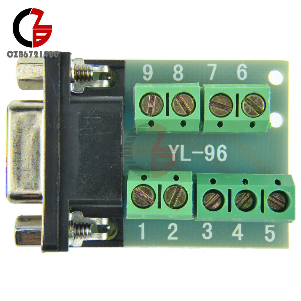DB9 Connector Female Adapter RS232 Serial to Terminal Signals Terminal Module