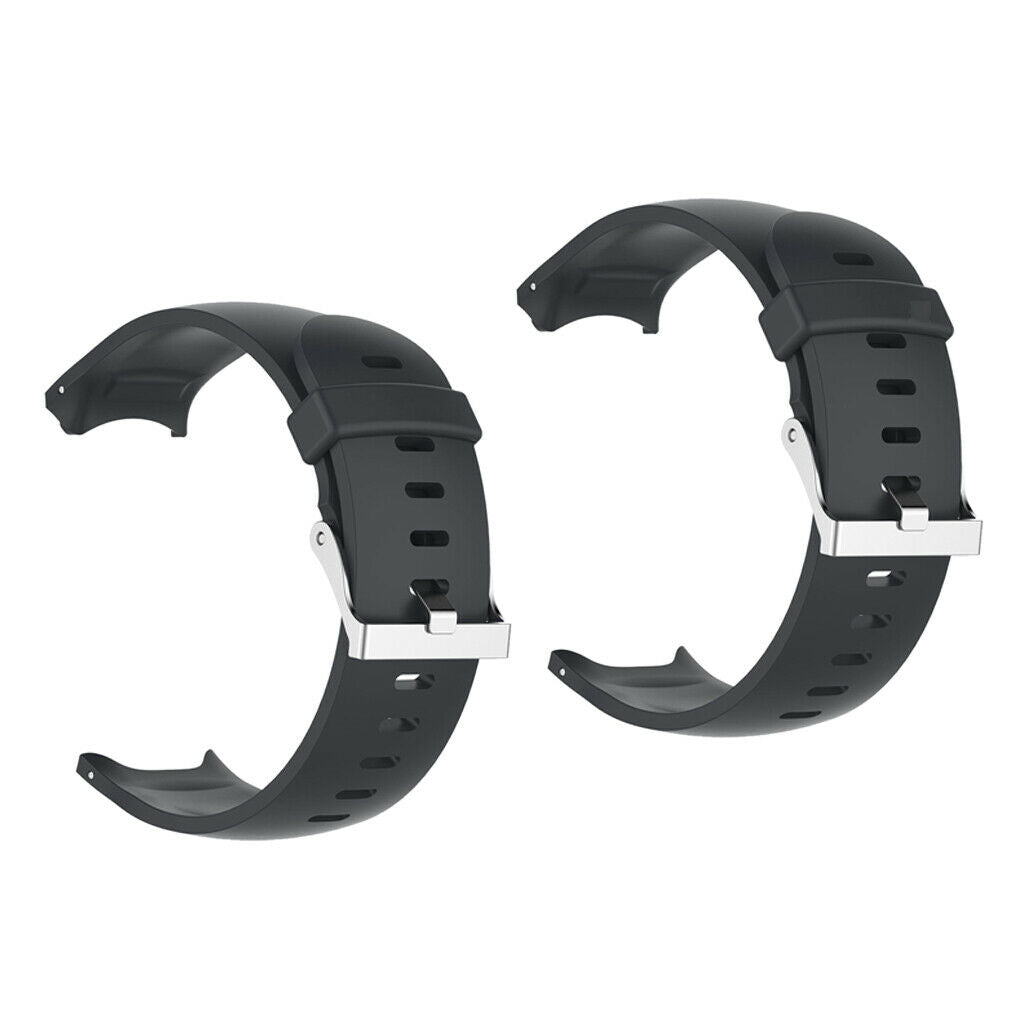 2x Sports Watch Band Wrist Strap Belt and Buckle For Garmin Approach S3 Black