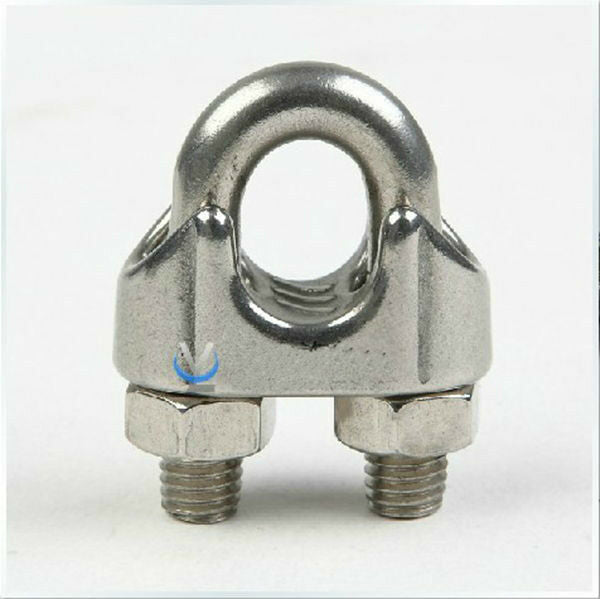 2Pcs M20 Drop Forged 304 Stainless Steel Wire Rope Clips Reusability