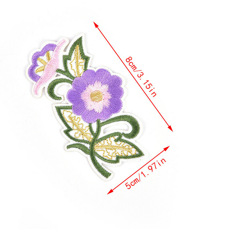 11PCS Flower Patches Applique Embroidered Iron on Patch for Clothes AccessoA Pb