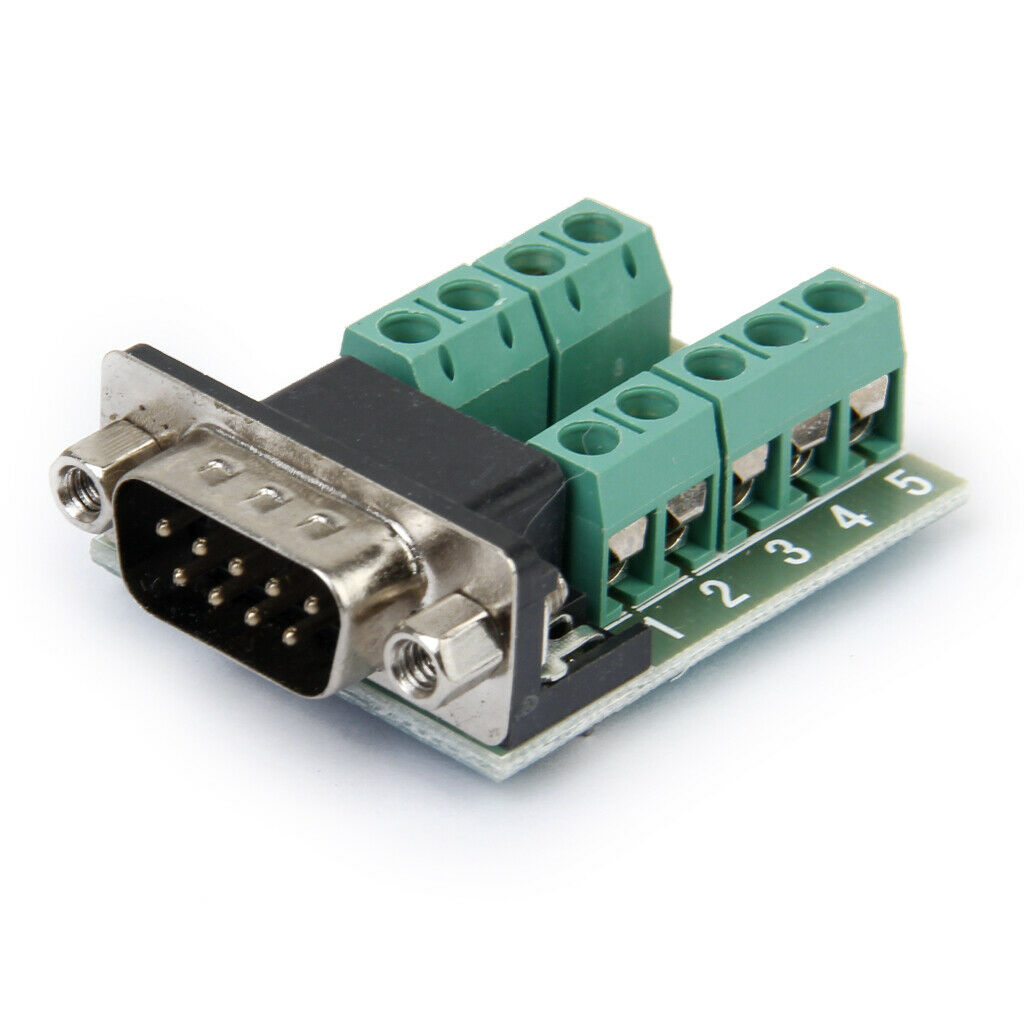 RS232 to DB9 Nut Type Male 9-Pin Male Adapter Signals Connection Module