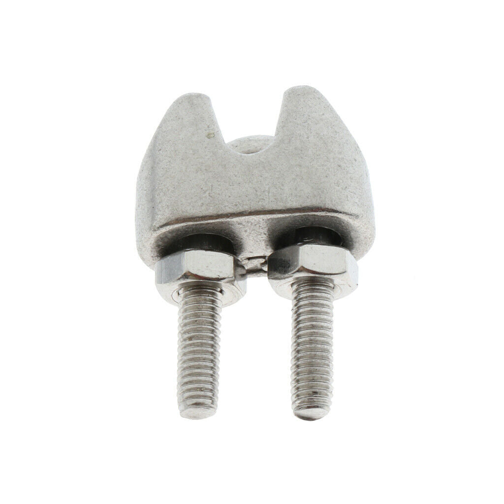 5 Pieces Stainless U-Shape Bolt Saddle Clamps Cable Clips for Wire Rope 2mm