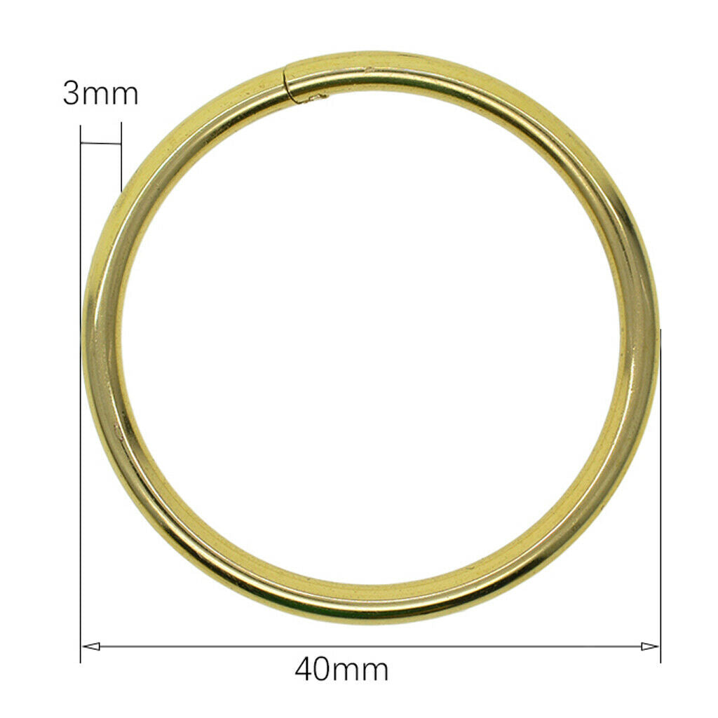 10x 40mm Durable Jump Ring Brass Round Locking Split Ring Key Ring Bag Accessory