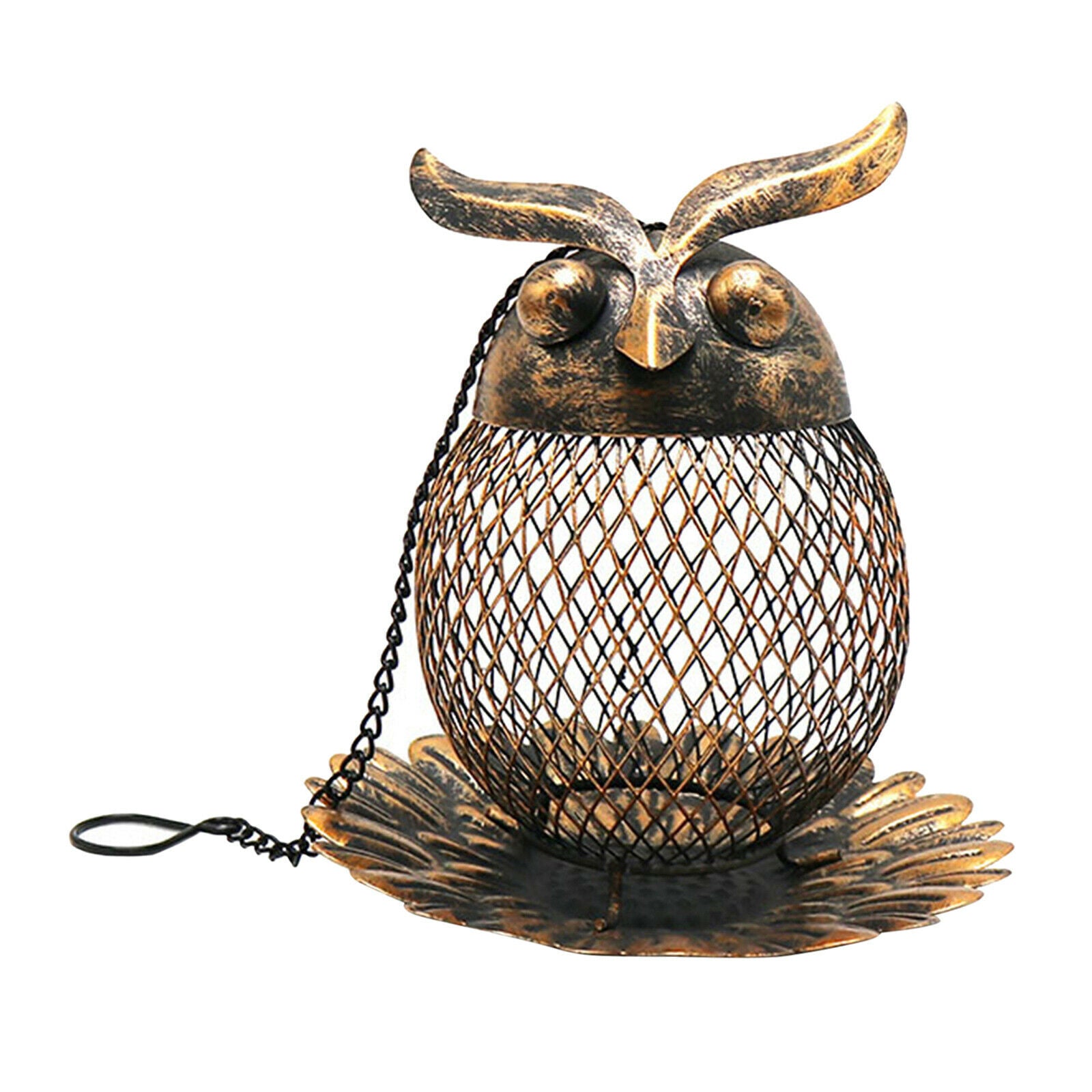 Hanging Bird Feeder Finch Feeder Garden Yard Decor Owl Shaped Squirrel Proof
