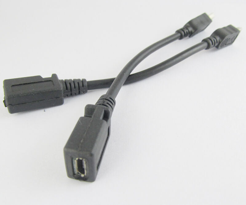 50pcs 12cm USB Mini 5pin A Male To Micro 5pin B Female Jack USB Adapter Cable