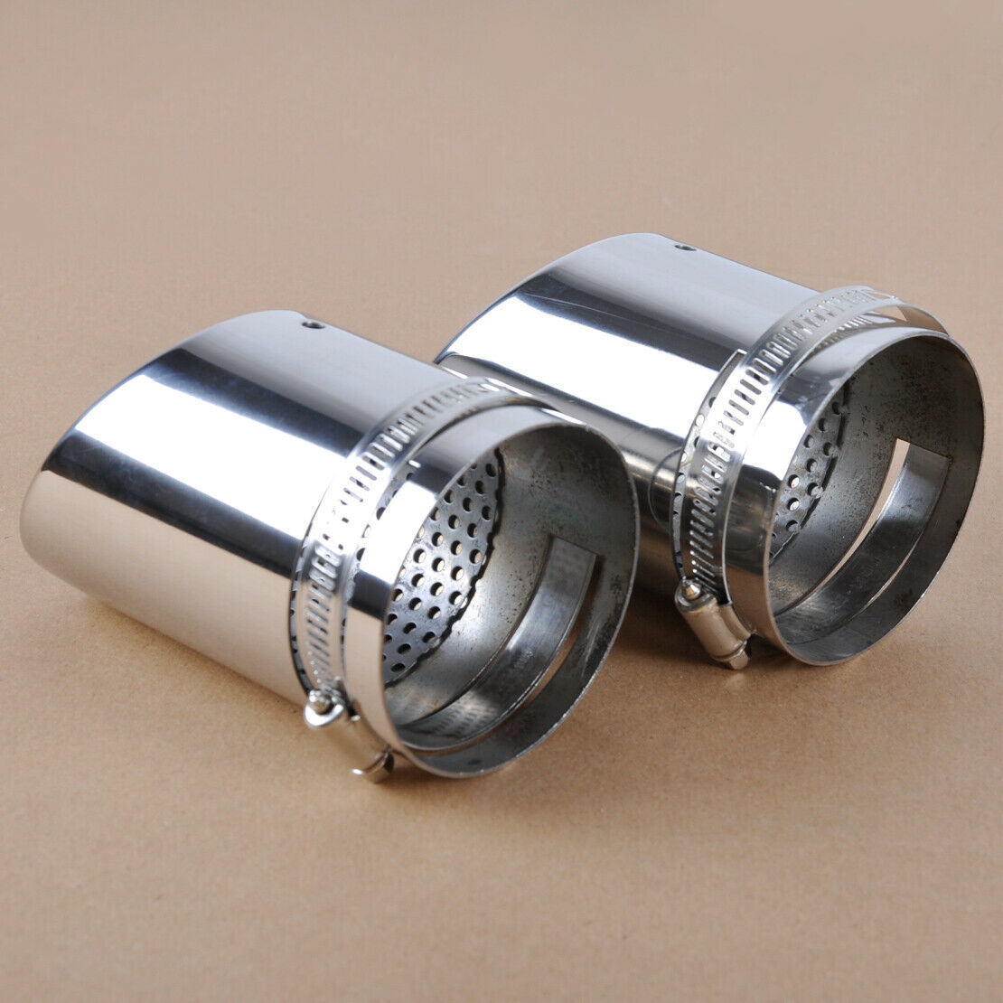 2x TAIL REAR EXHAUST MUFFLER TIP PIPE Fit for Audi Q5 A4 B8 08+ VW Tiguan 09+ An