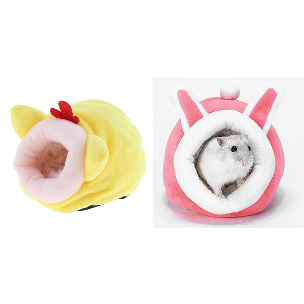 2 Pack Hamster Bed Soft & Warm Cushion for Small Animal - Warm House Sleep Mat