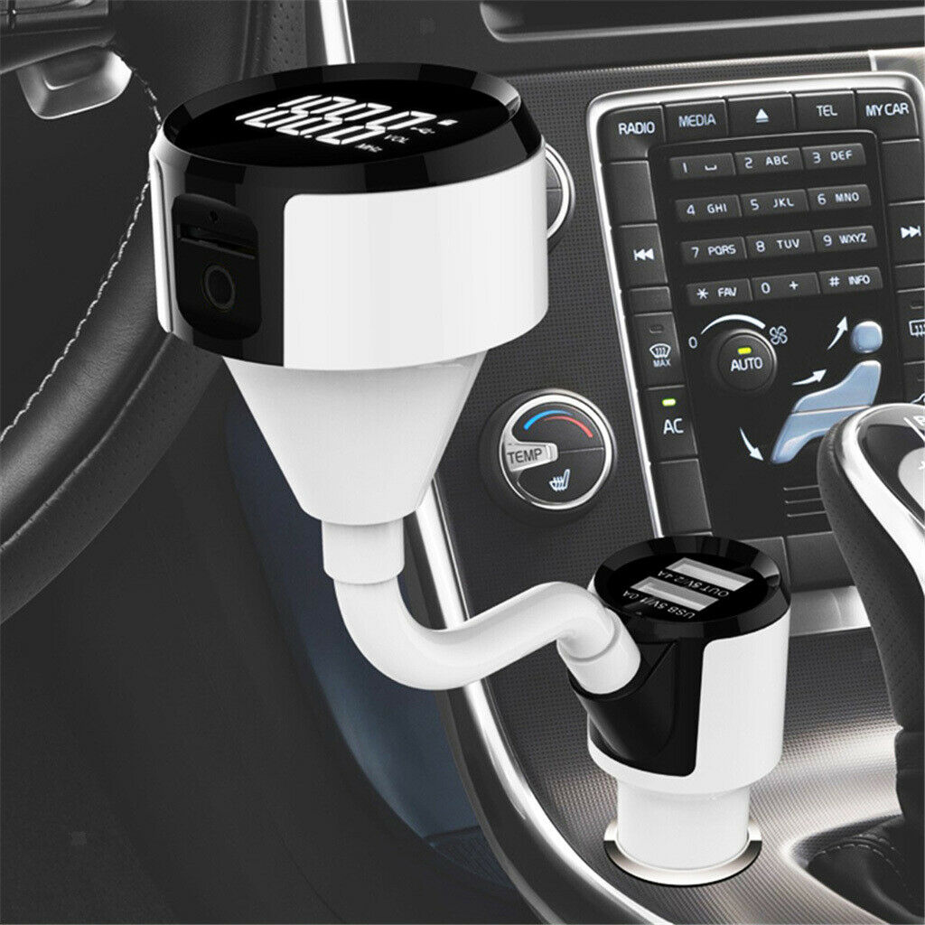 Wireless Bluetooth Car MP3 FM Transmitter Radio Dual USB Fast Charger White