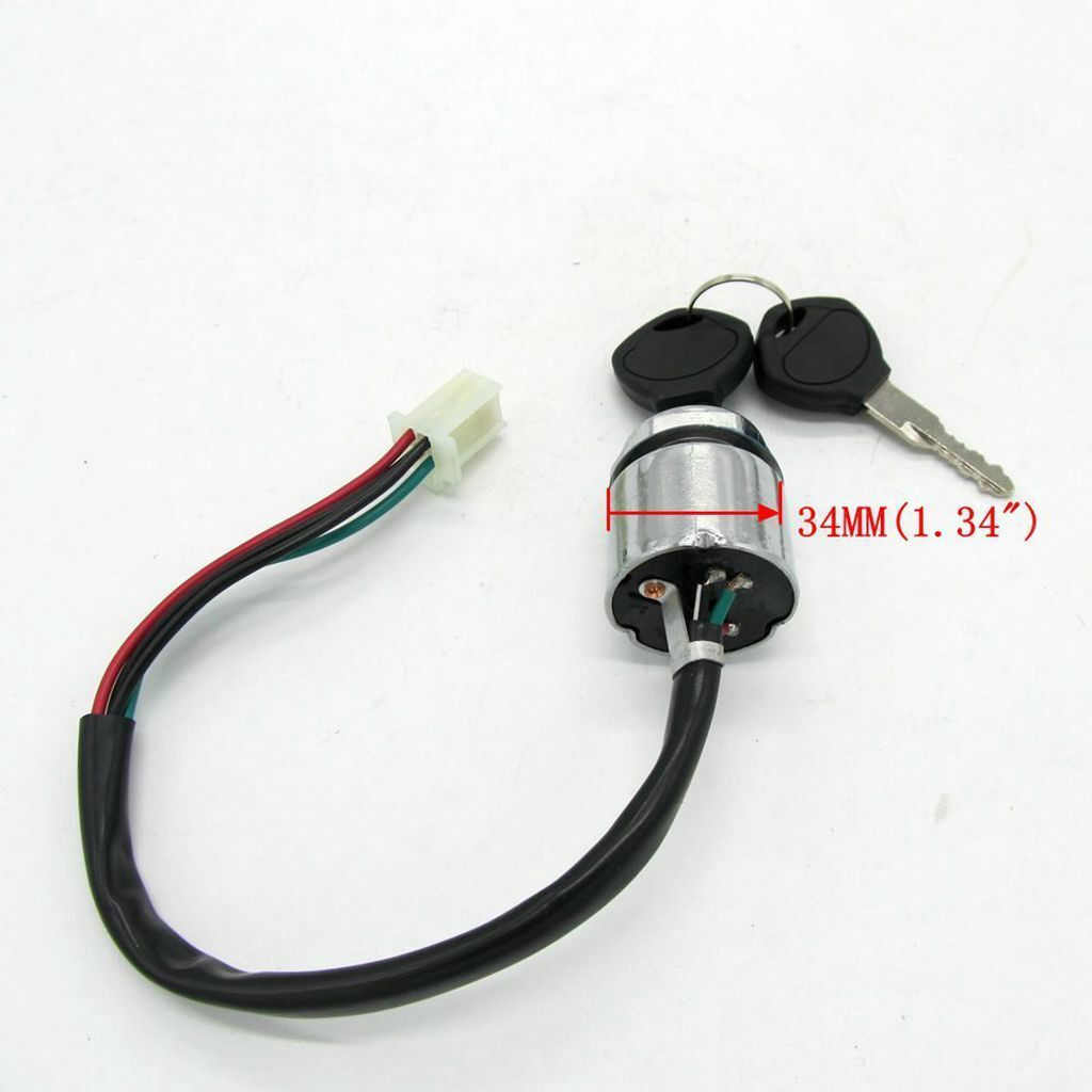 4-Wire Pin Ignition Key Barrel Switch for Go Kart ATV Quad Dirt Bike Scooter