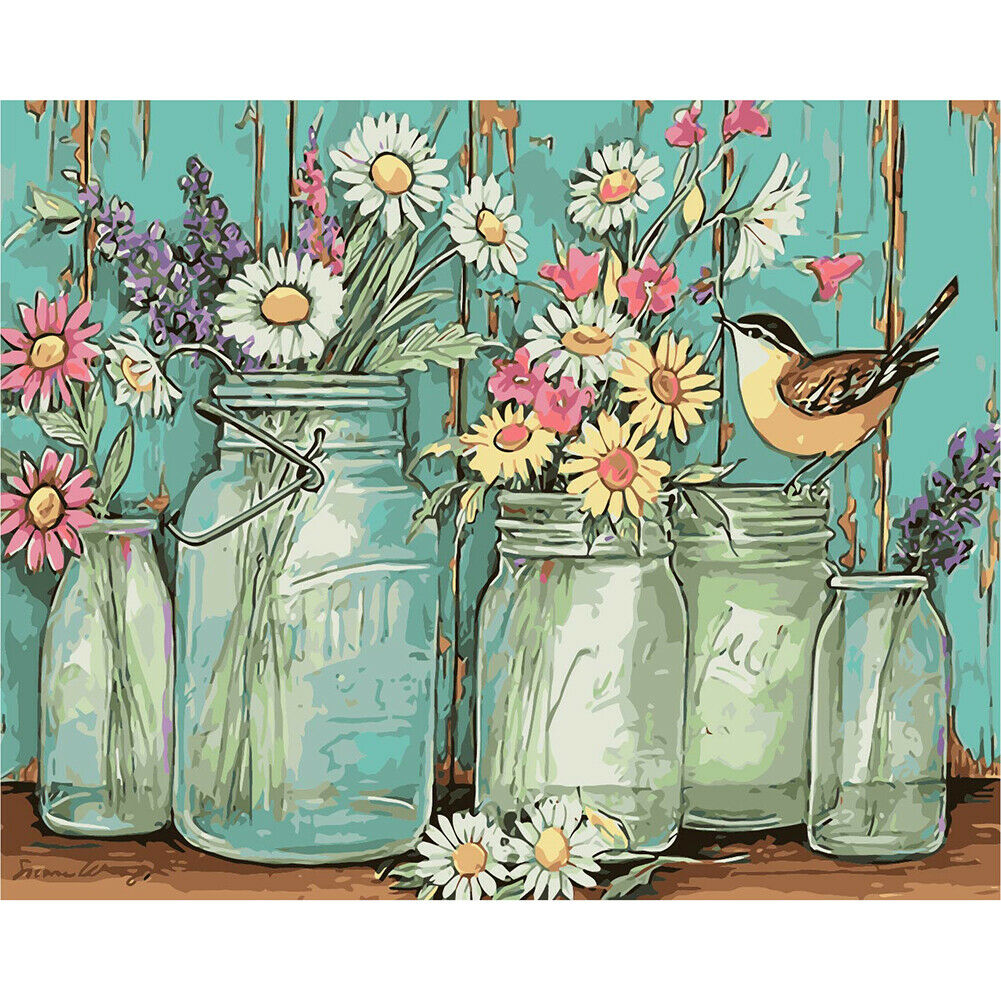 Vase Oil Painting By Numbers Digital Painting On Canvas Poster Wall Picture @