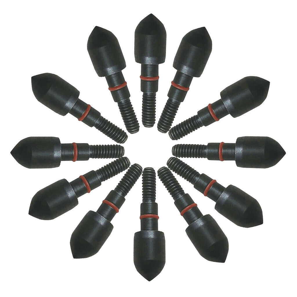 12pcs  Point Tips For  100/125 Grain Archery Accessories - Black, 100 Grain