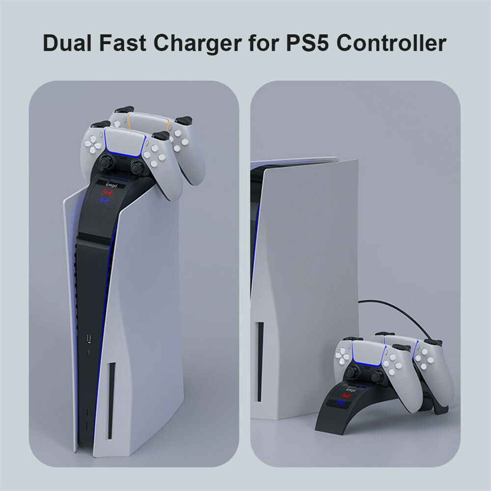 Dual Controller Fast Charger Console Desktop Installation For PS5 Controller