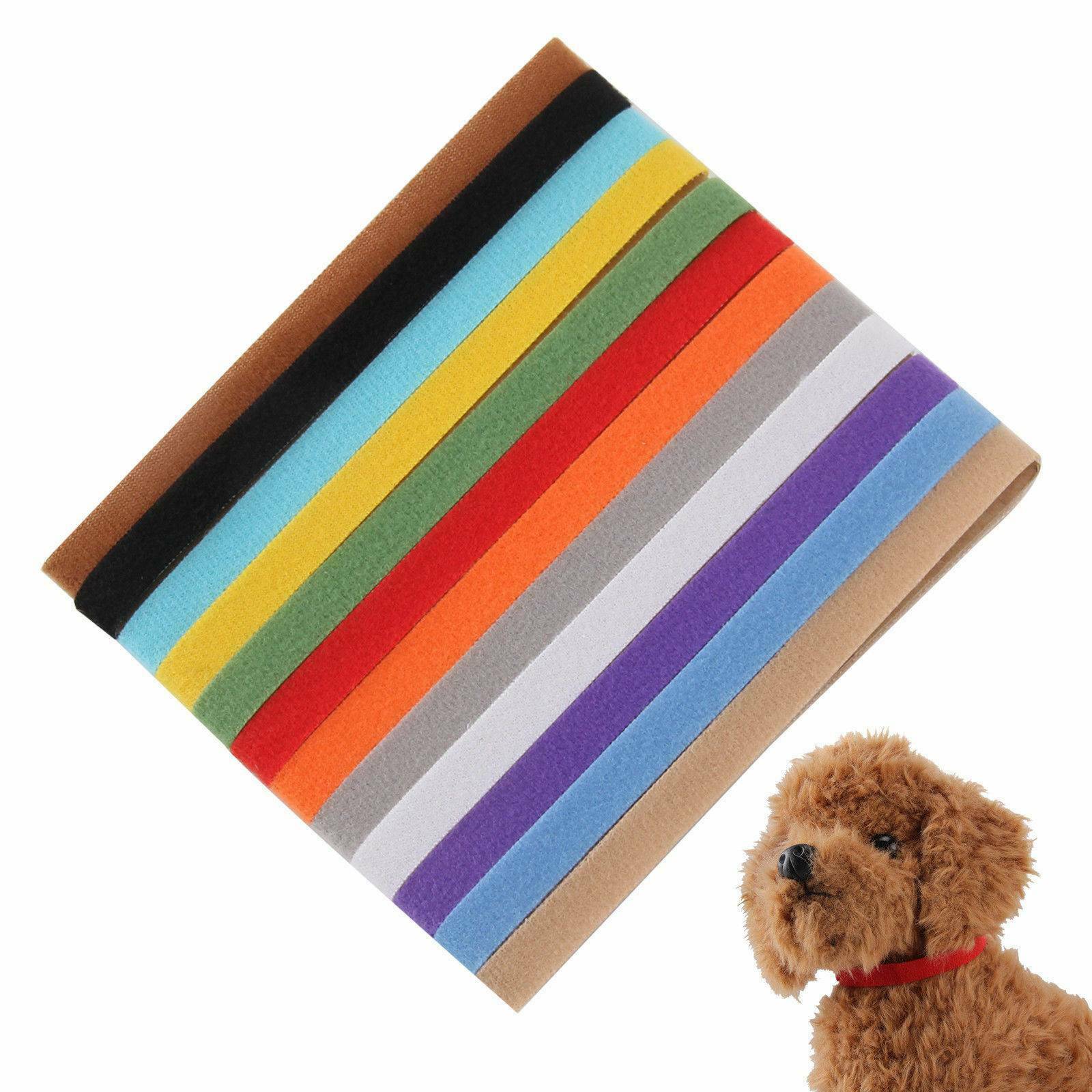 12Pcs Soft Whelping ID Collar Bands Pet Puppy Kitten Identification Collar Tags