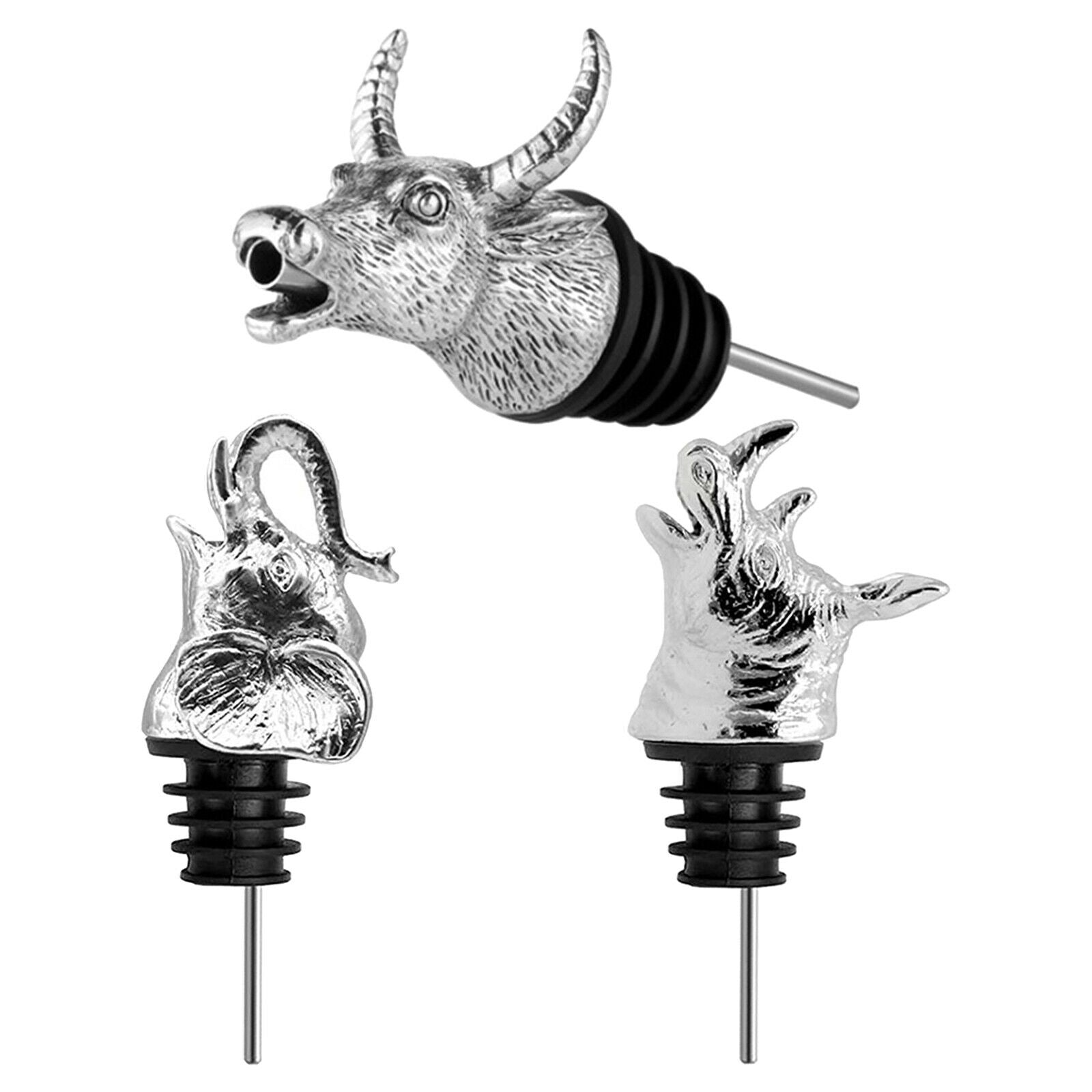 3pcs Metal Wine Bottle Champagne Pourer Stopper Wine Caps Sealers Preservers