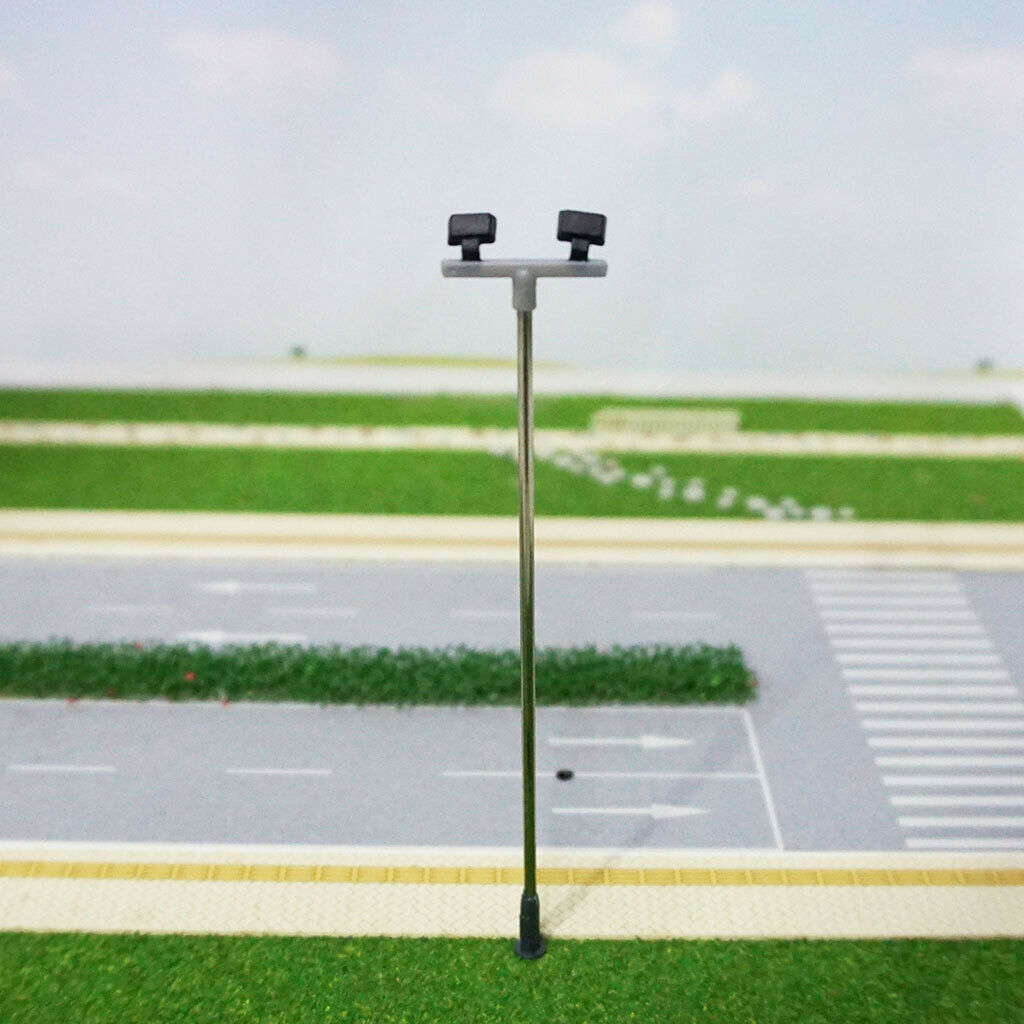 Layout HO OO Scale Lamp Post Railway LED Street Lights Accessories Steel