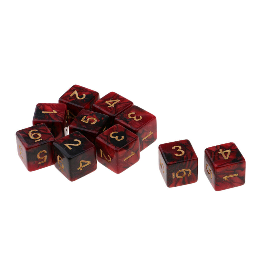 16mm Standard 10Pcs Six Sided Square Dice D6 for DND D&D Game Supplies